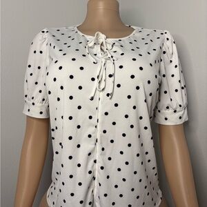 Elegant Black Polka Dot Blouse